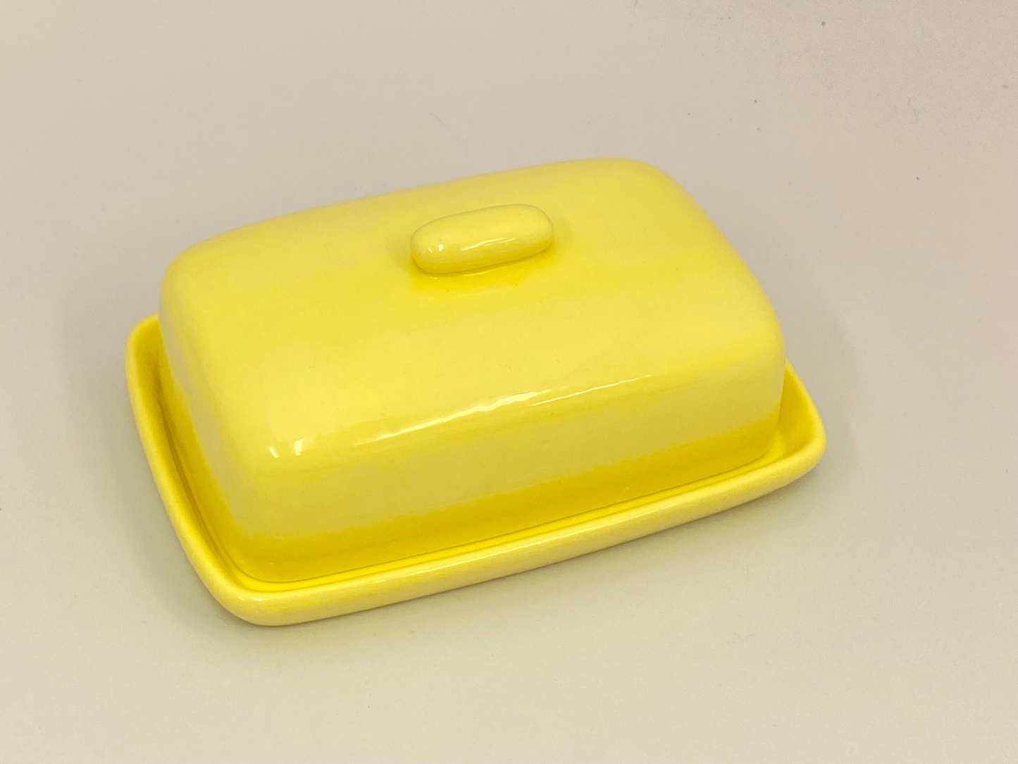 Butter Dish with Butter Yellow Glaze