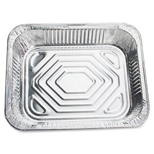 Genuine Joe Half-size Disposable Aluminum Pan - Cooking, Serving - Disposable - 0.5" Diameter - Silver - Aluminum Body - 100 / Carton