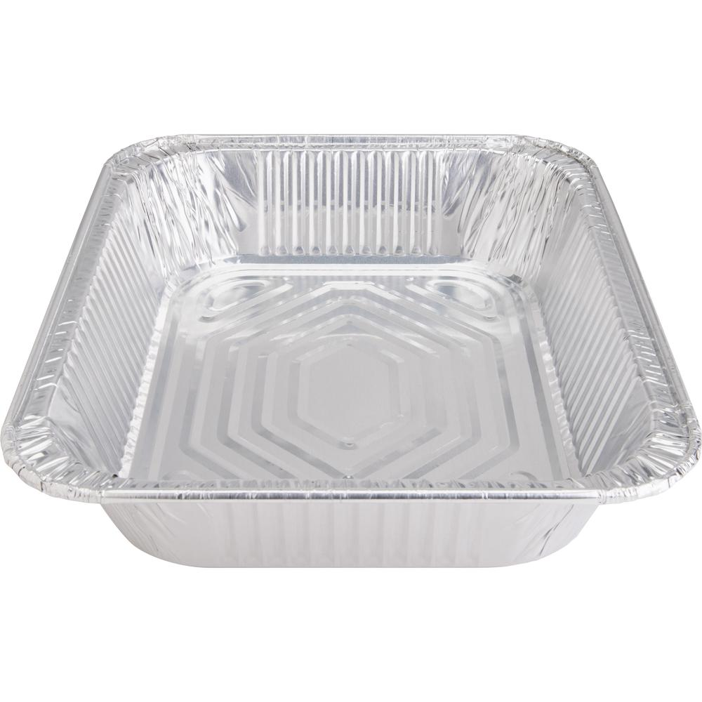 Genuine Joe Half-size Disposable Aluminum Pan - Cooking, Serving - Disposable - 0.5" Diameter - Silver - Aluminum Body - 100 / Carton