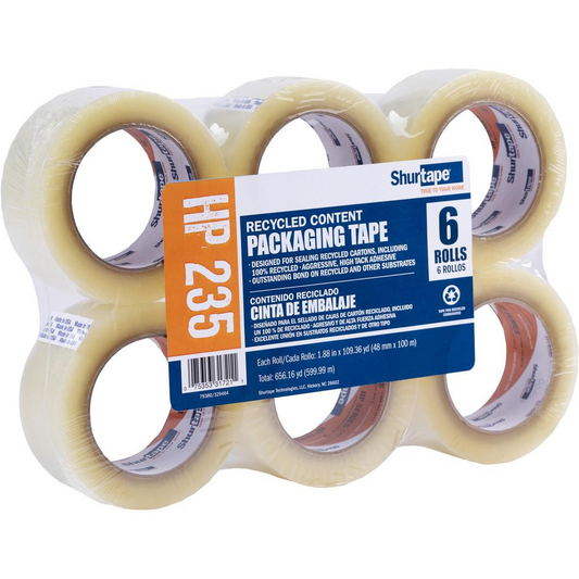 Duck HP 235 Hot Melt Packaging Tape - 109.36 yd Length x 1.89" Width - 6 / Pack - Clear