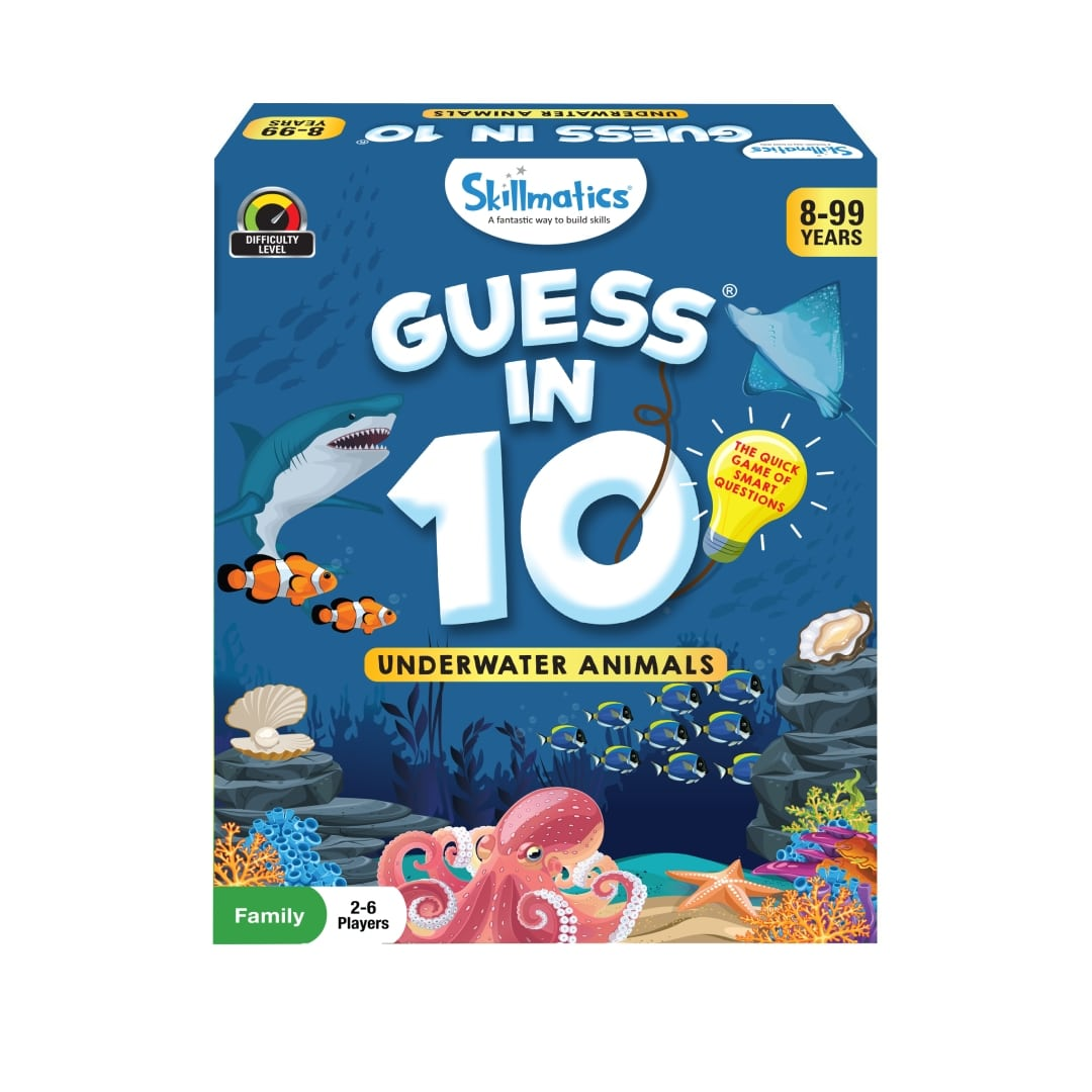 Skillmatics Card Game : Guess in 10 Underwater Animals | Gifts for 8 Year Olds and Up | Super Fun for Travel & Family Game Night