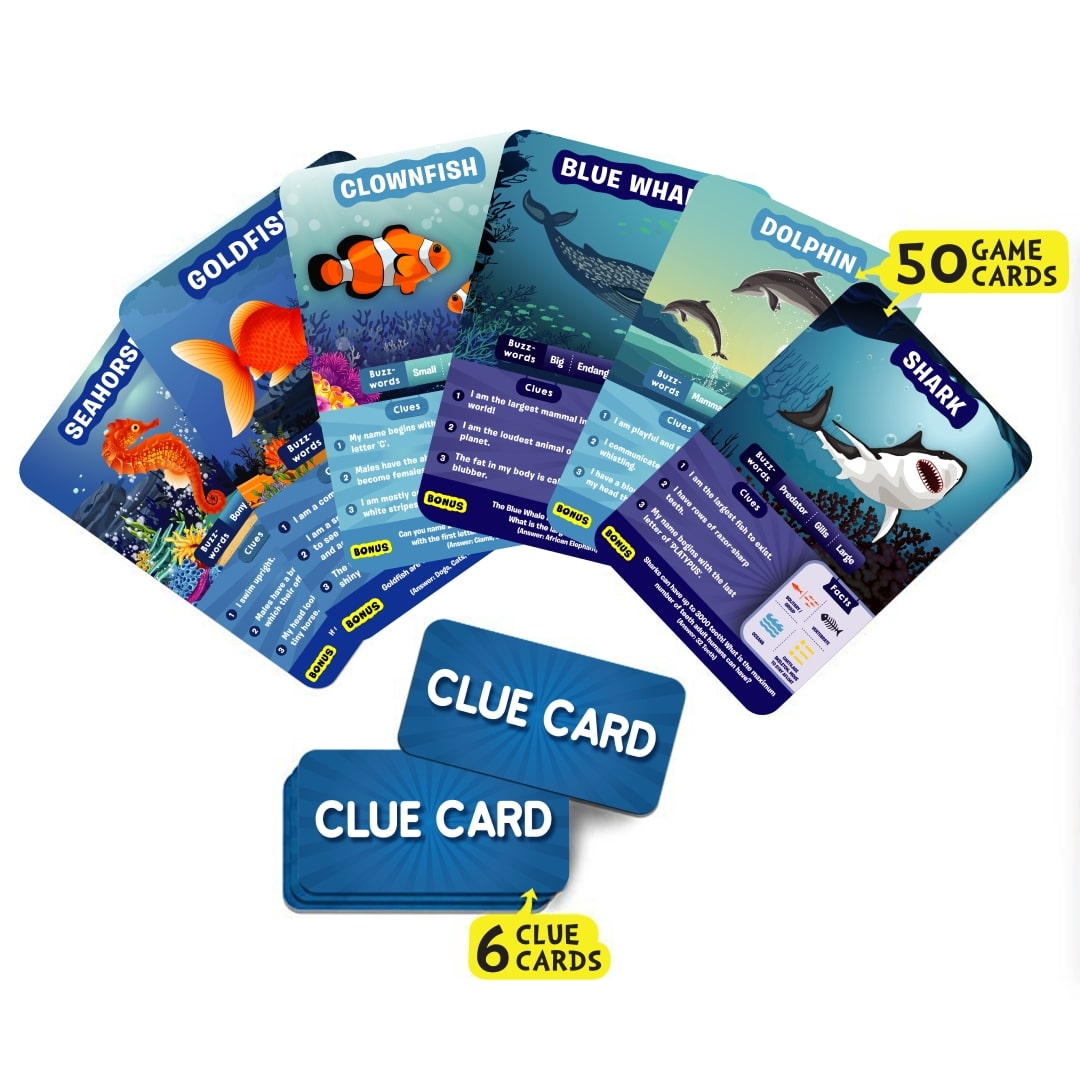 Skillmatics Card Game : Guess in 10 Underwater Animals | Gifts for 8 Year Olds and Up | Super Fun for Travel & Family Game Night