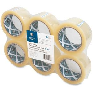 Business Source Heavy-duty Packaging/Sealing Tape - 110 yd Length x 1.88" Width - 3" Core - 1.60 mil - Breakage Resistance - For Bonding, Packing - 6 / Pack - Clear