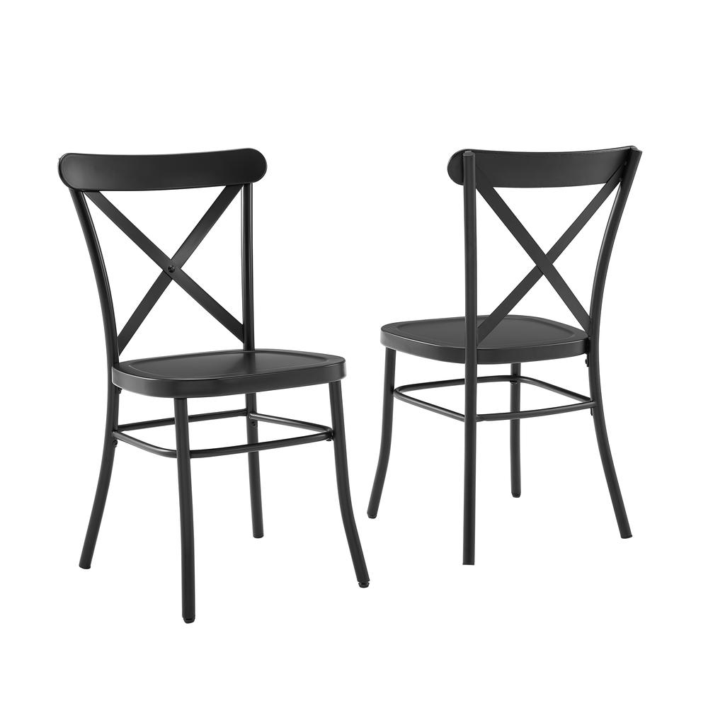 Camille 2Pc Metal Chair Set Matte Black - 2 Chairs