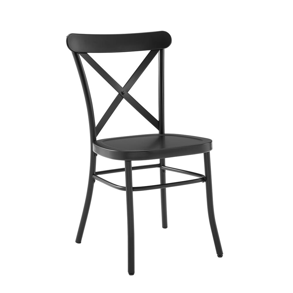 Camille 2Pc Metal Chair Set Matte Black - 2 Chairs