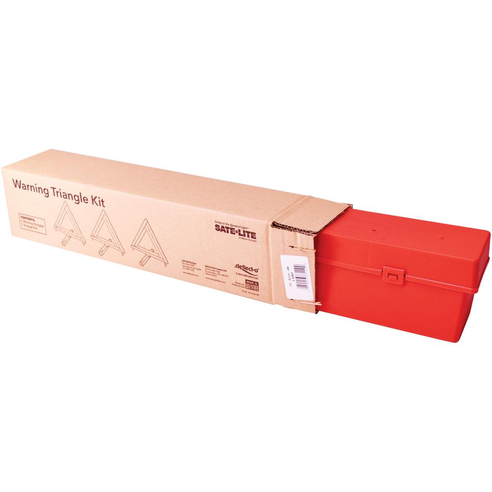 Deflecto Emergency Warning Triangle Kit - 1 Kit - 17.3" Width x 16.5" Height - Triangle Shape - Reflective, Non-flammable - Outdoor - Orange, Red