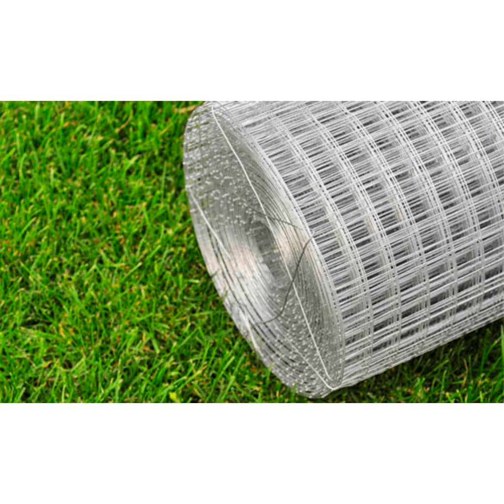 vidaXL Chicken Wire Fence Galvanized Steel 82'x3.3' Silver