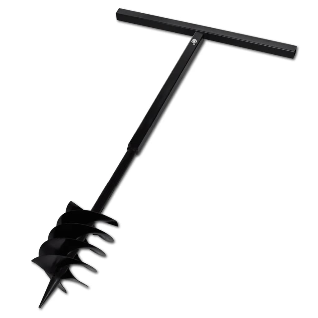 vidaXL Ground Drill Handle Auger Bit 7.09" Black Three Spirals Steel