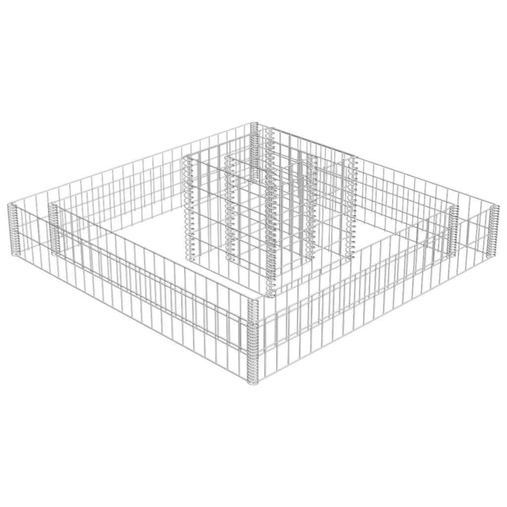 vidaXL Gabion Planter Galvanized Steel 47.2"x47.2"x7.8"