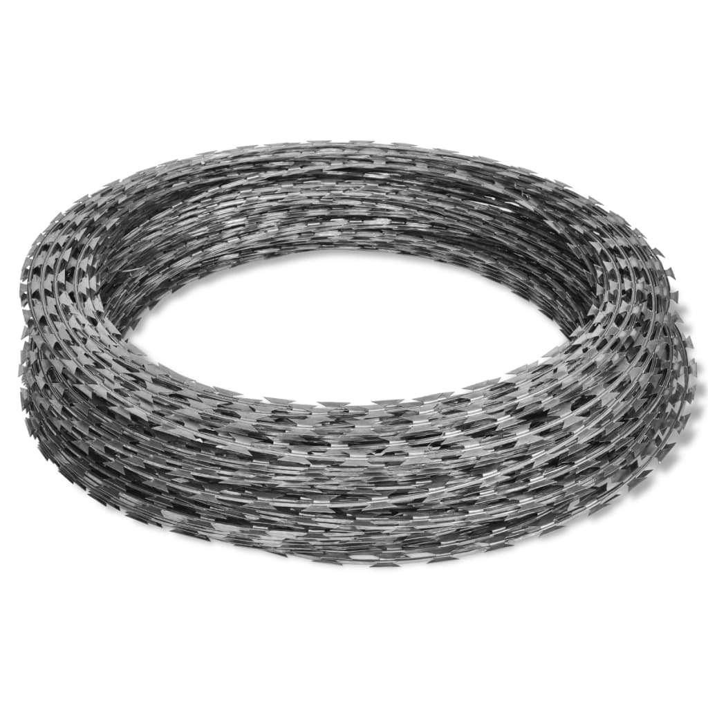 vidaXL Razor Wire Helical Wire Roll Galvanized Steel 328'