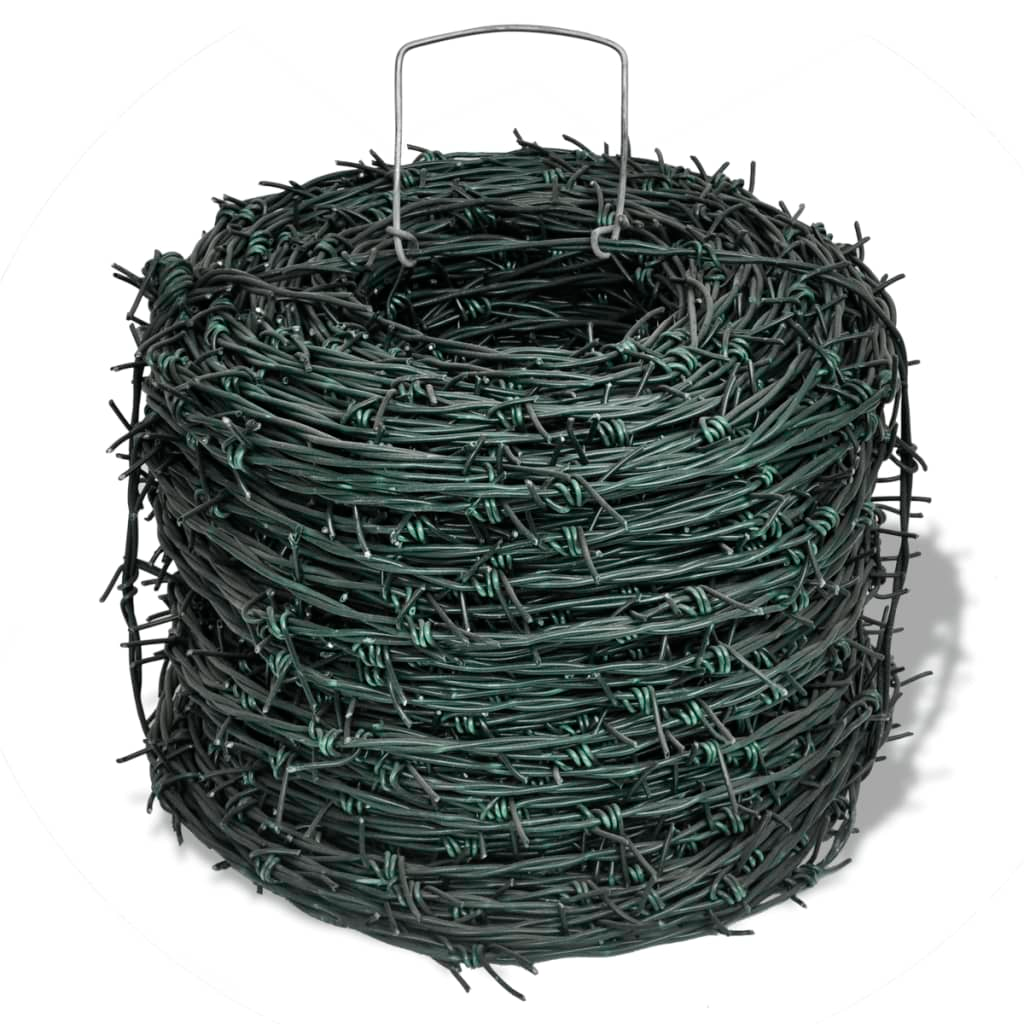 Barbed Wire Entanglement Wire Green Wire Roll 328.1'