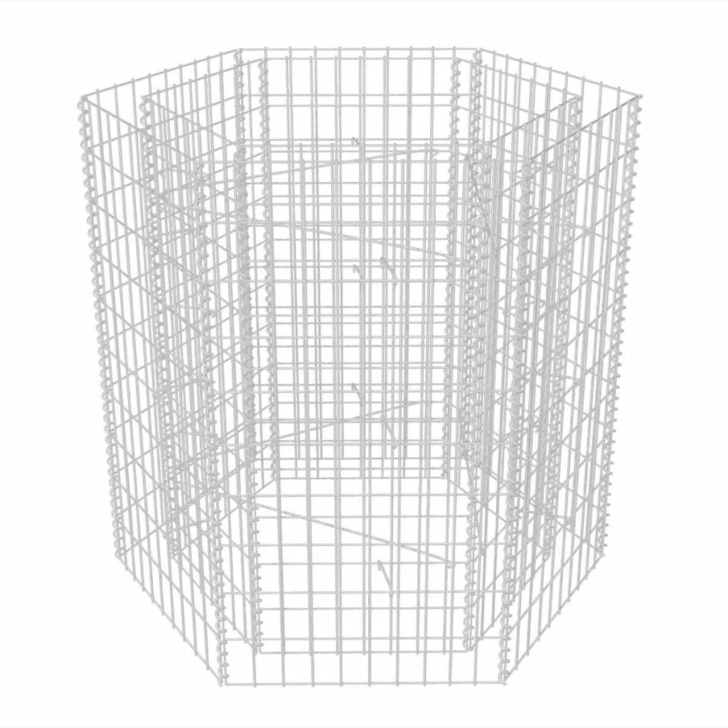 vidaXL Hexagonal Gabion Raised Bed 39.4"x35.4"x39.4"