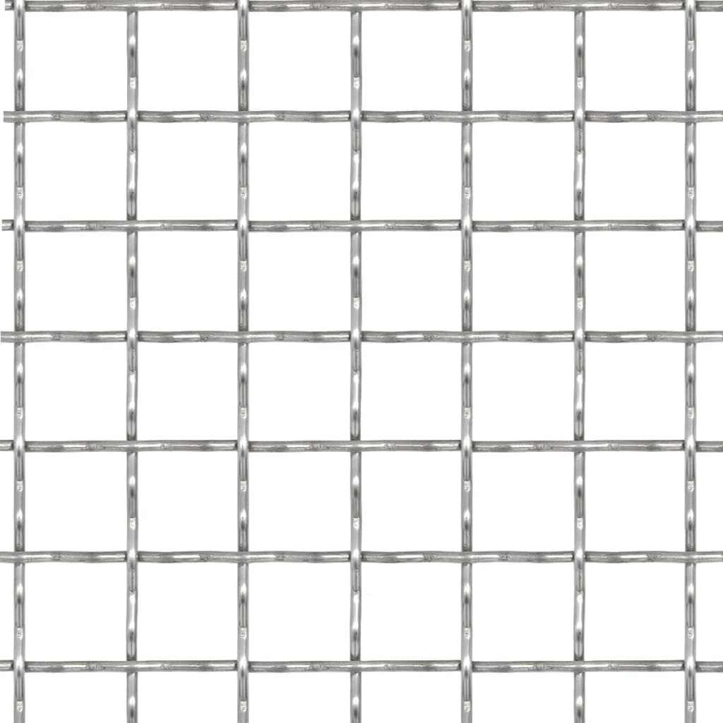 vidaXL Crimped Garden Wire Fence Stainless Steel 39.4"x33.5" 1.2"x1.2"x0.1"