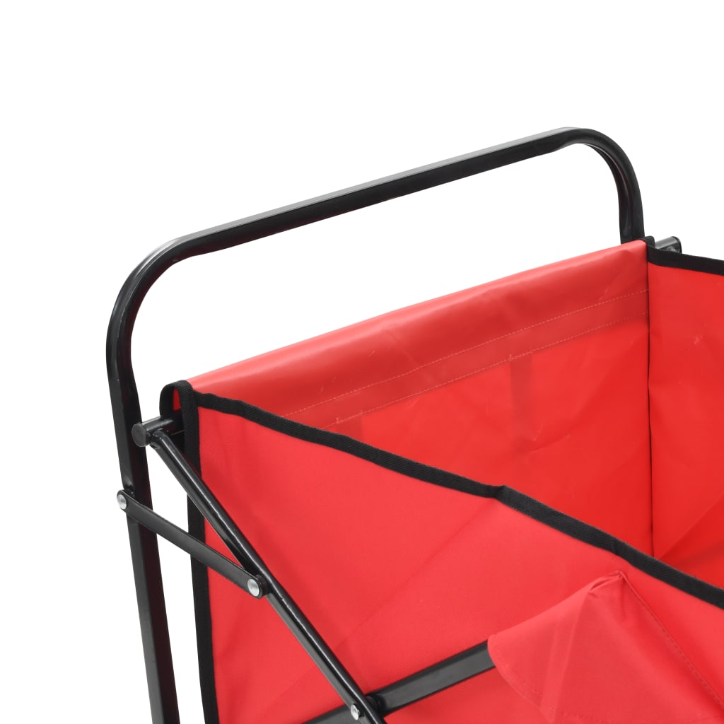 vidaXL Folding Hand Trolley Steel Red