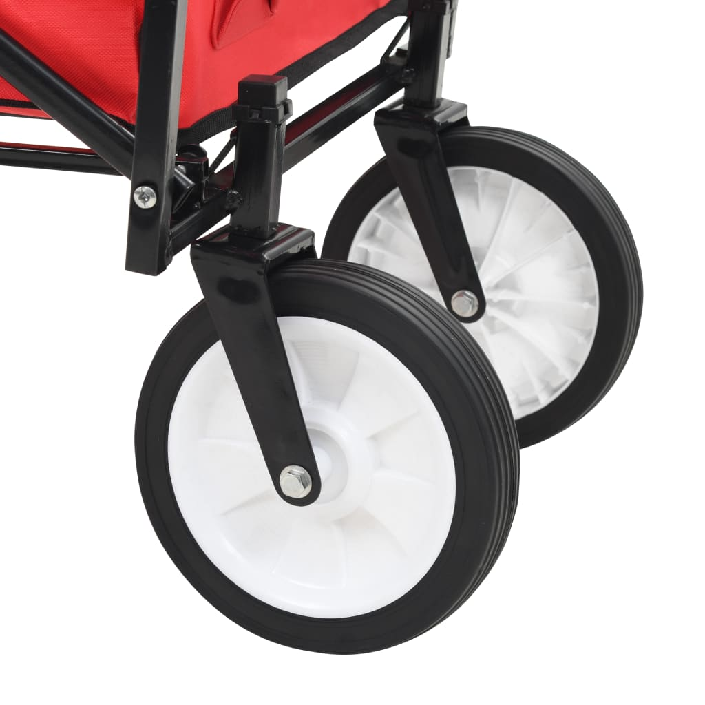 vidaXL Folding Hand Trolley Steel Red