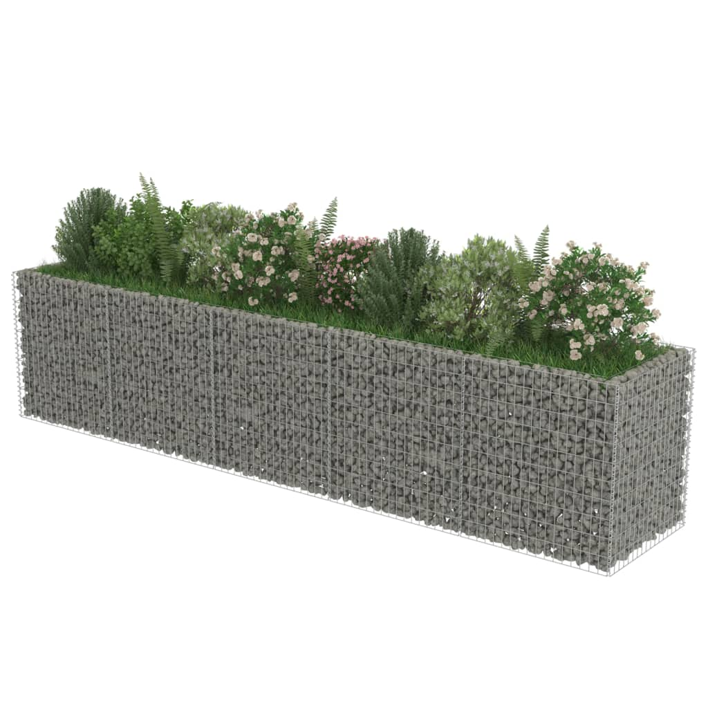 vidaXL Gabion Raised Bed Galvanized Steel 177.2"x35.4"x39.4"