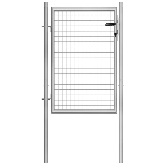 vidaXL Garden Gate Galvanized Steel 41.3"x59.1" Silver