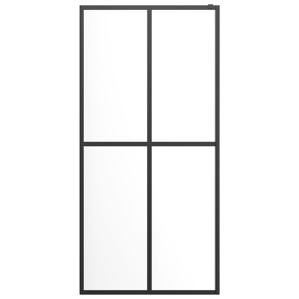 vidaXL Walk-in Shower Screen Clear Tempered Glass 35.4"x76.8"