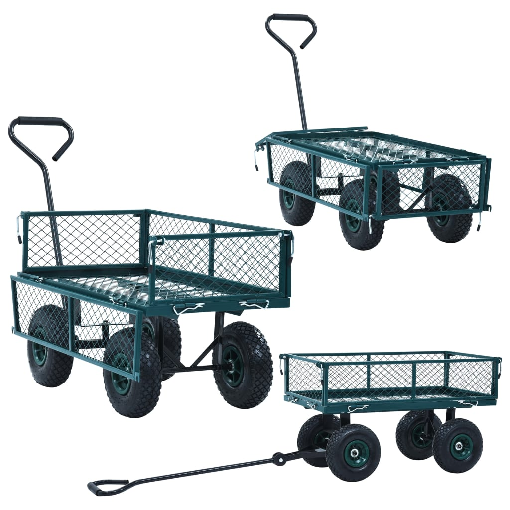 vidaXL Garden Hand Trolley Green 551.2 lb