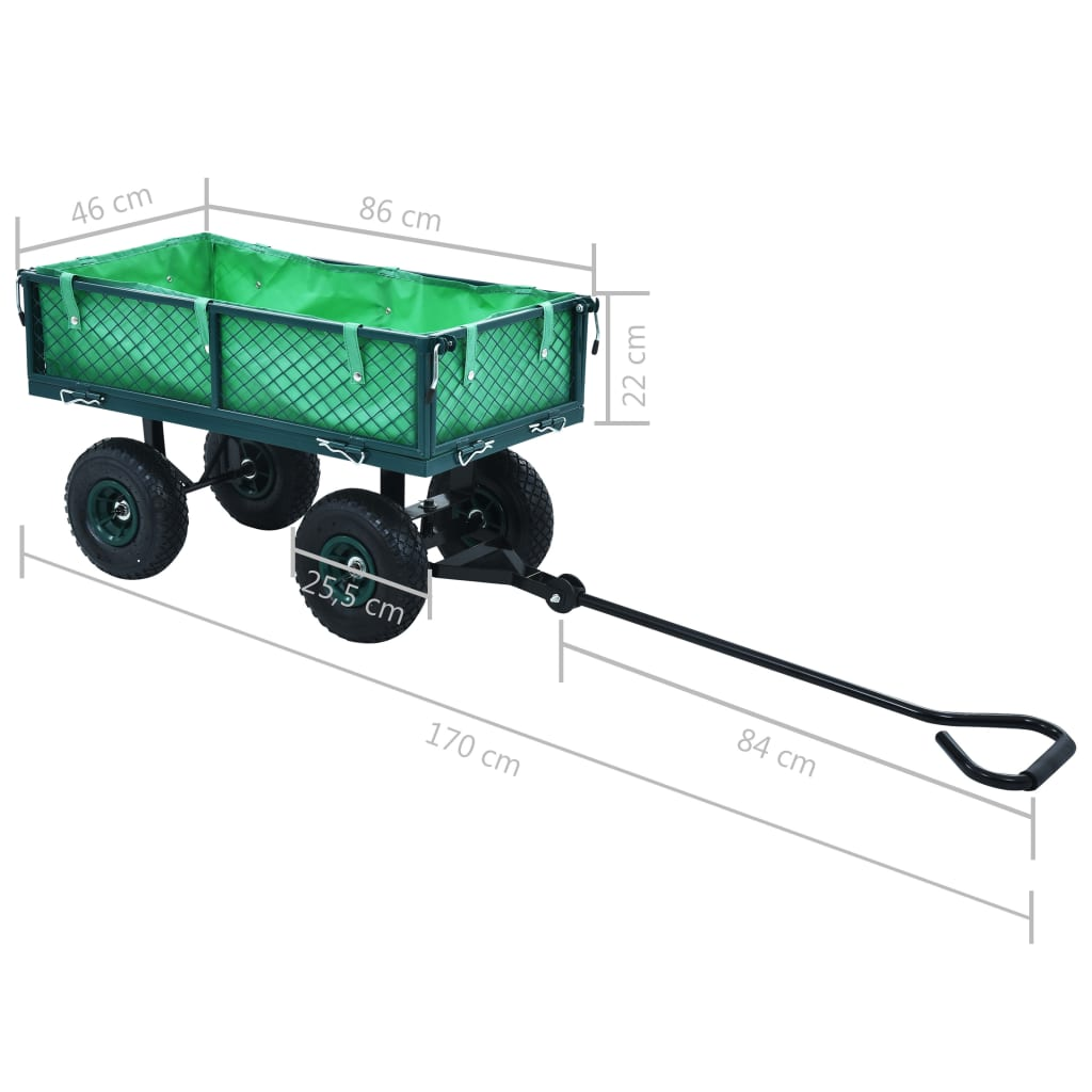 vidaXL Garden Hand Trolley Green 551.2 lb