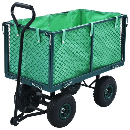 vidaXL Garden Hand Trolley Green 771.6 lb