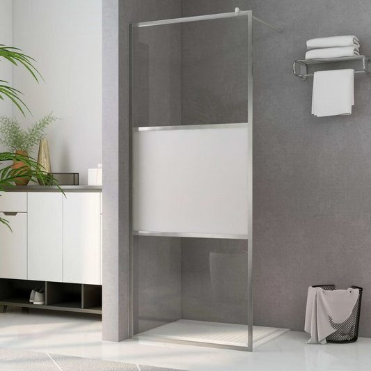 vidaXL Walk-in Shower Wall with Half Frosted ESG Glass 39.4"x76.8"