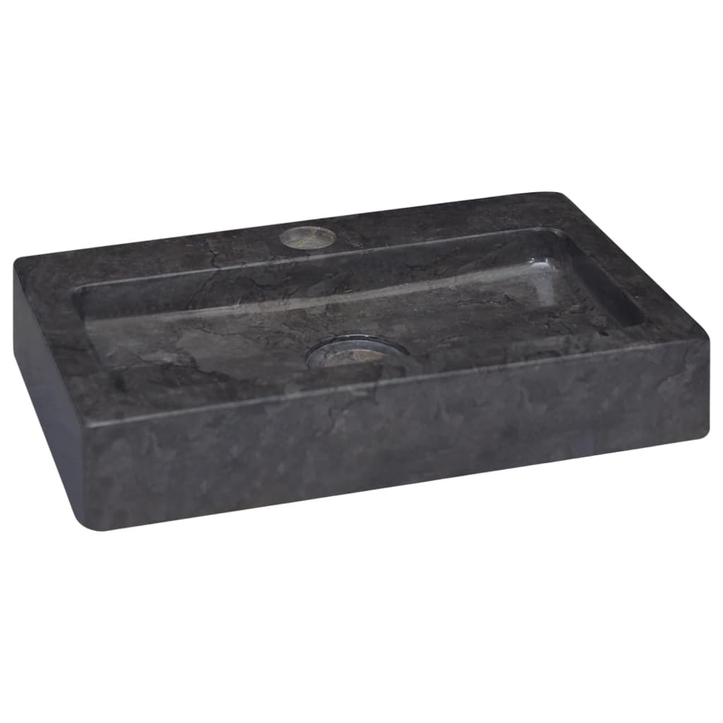 vidaXL Wall-mounted Sink Black 15"x9.4"x2.6" Marble