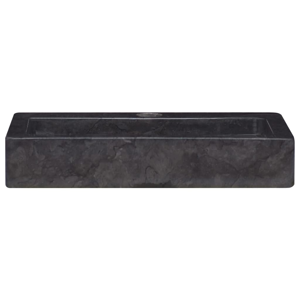 vidaXL Wall-mounted Sink Black 15"x9.4"x2.6" Marble