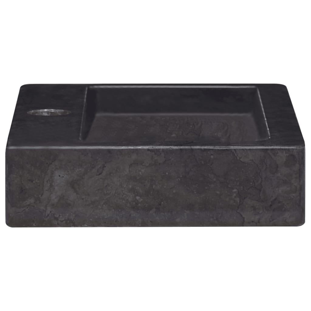 vidaXL Wall-mounted Sink Black 15"x9.4"x2.6" Marble