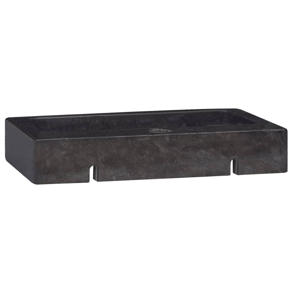 vidaXL Wall-mounted Sink Black 15"x9.4"x2.6" Marble