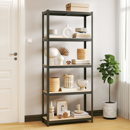 vidaXL 5-Layer Storage Shelf Anthracite Steel&Engineered Wood