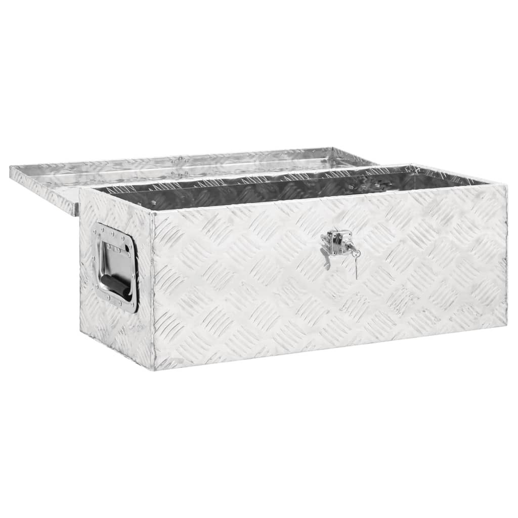 vidaXL Storage Box Silver 27.6"x12.2"x10.6" Aluminum