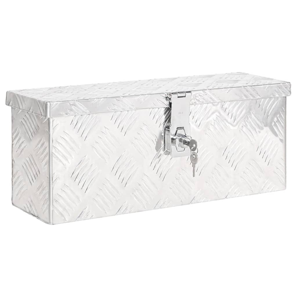 vidaXL Storage Box Silver 19.7"x5.9"x8.1" Aluminum