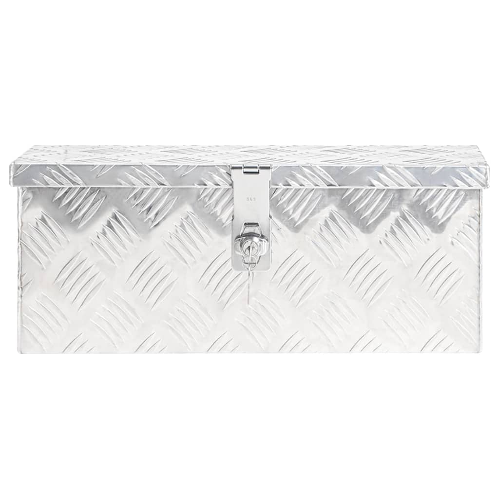 vidaXL Storage Box Silver 19.7"x5.9"x8.1" Aluminum