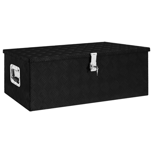 vidaXL Storage Box Black 35.4"x18.5"x13.2" Aluminum