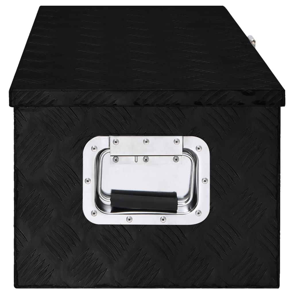 vidaXL Storage Box Black 31.5"x15.4"x11.8" Aluminum