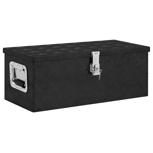 vidaXL Storage Box Black 27.6"x12.2"x10.6" Aluminum