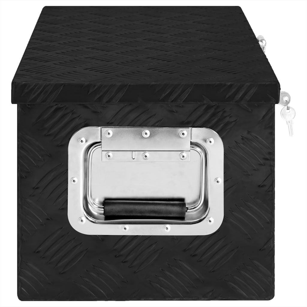 vidaXL Storage Box Black 27.6"x12.2"x10.6" Aluminum