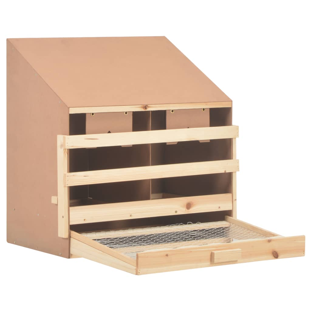 vidaXL Chicken Laying Nest 2 Compartments 24.8"x15.7"x25.6" Solid Pine Wood