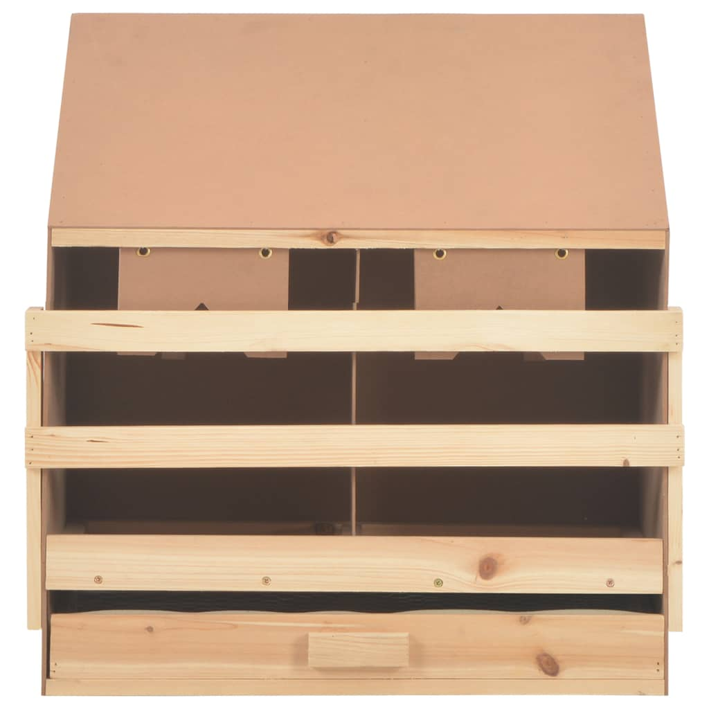 vidaXL Chicken Laying Nest 2 Compartments 24.8"x15.7"x25.6" Solid Pine Wood