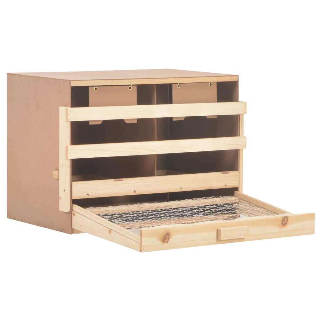 vidaXL Chicken Laying Nest 2 Compartments 24.8"x15.7"x17.7" Solid Pine Wood