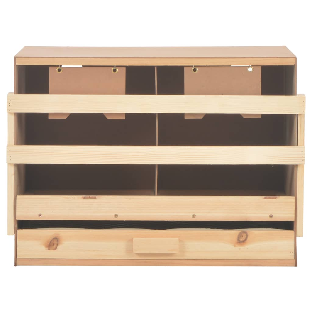 vidaXL Chicken Laying Nest 2 Compartments 24.8"x15.7"x17.7" Solid Pine Wood