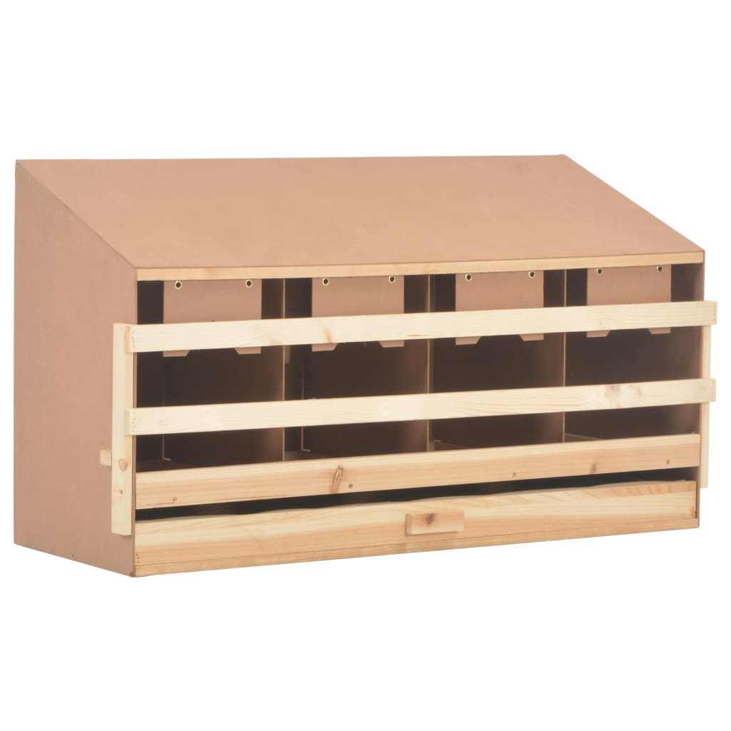 vidaXL Chicken Laying Nest 4 Compartments 41.7"x15.7"x23.2" Solid Pine Wood