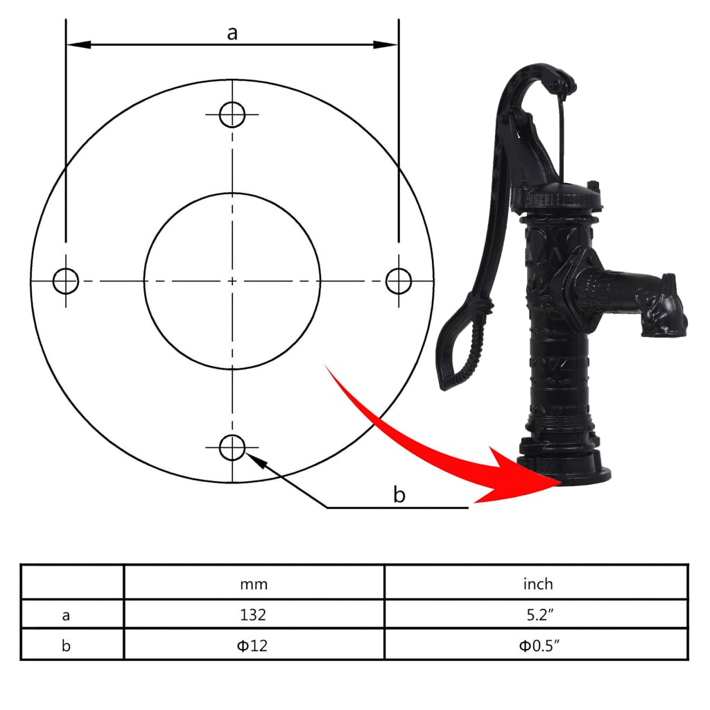 vidaXL Garden Water Pump with Stand Cast Iron