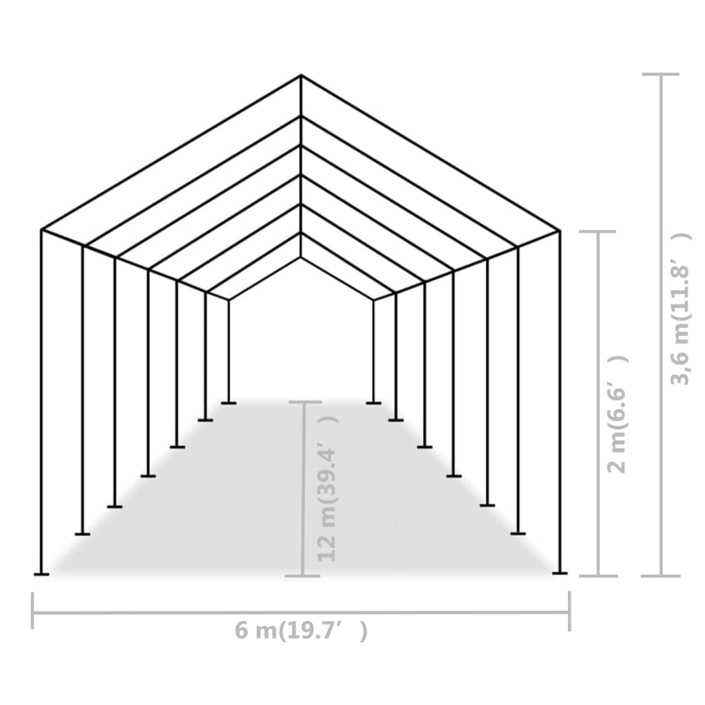 vidaXL Party Tent PE 19.7'x39.4' Gray