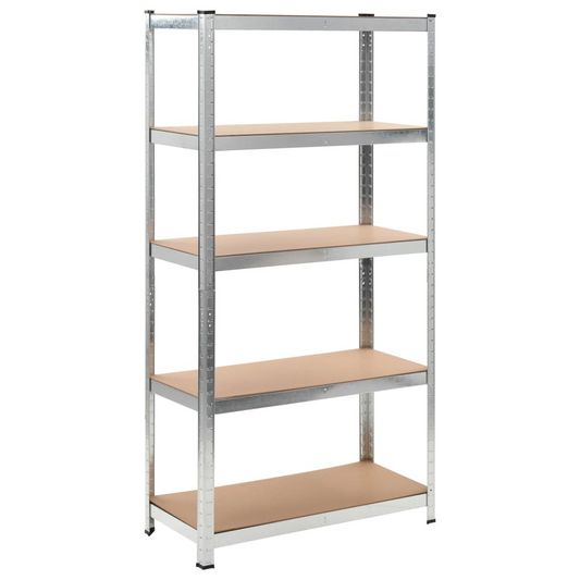 vidaXL 5-Layer Heavy-duty Shelf Silver Steel&Engineered Wood