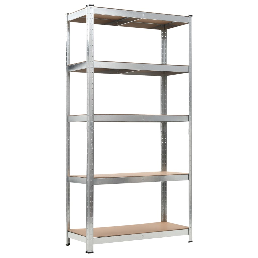 vidaXL 5-Layer Heavy-duty Shelf Silver Steel&Engineered Wood