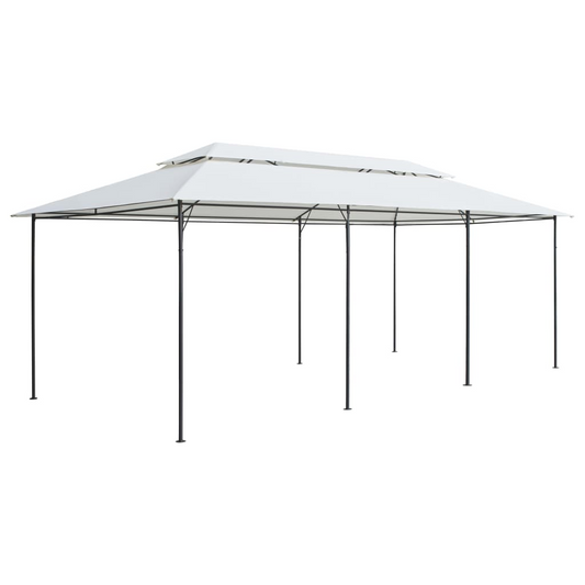 vidaXL Gazebo 236.2"x117.3"x106.3" White 0.6 oz/ft²