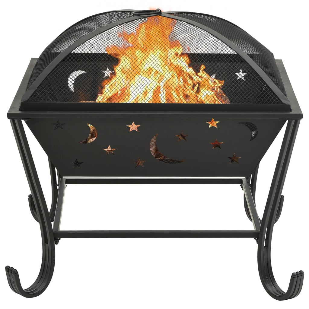 vidaXL Fire Pit with Poker 24.4" XXL Steel