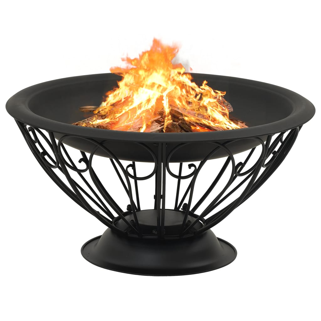 vidaXL Fire Pit with Poker 29.5" XXL Steel